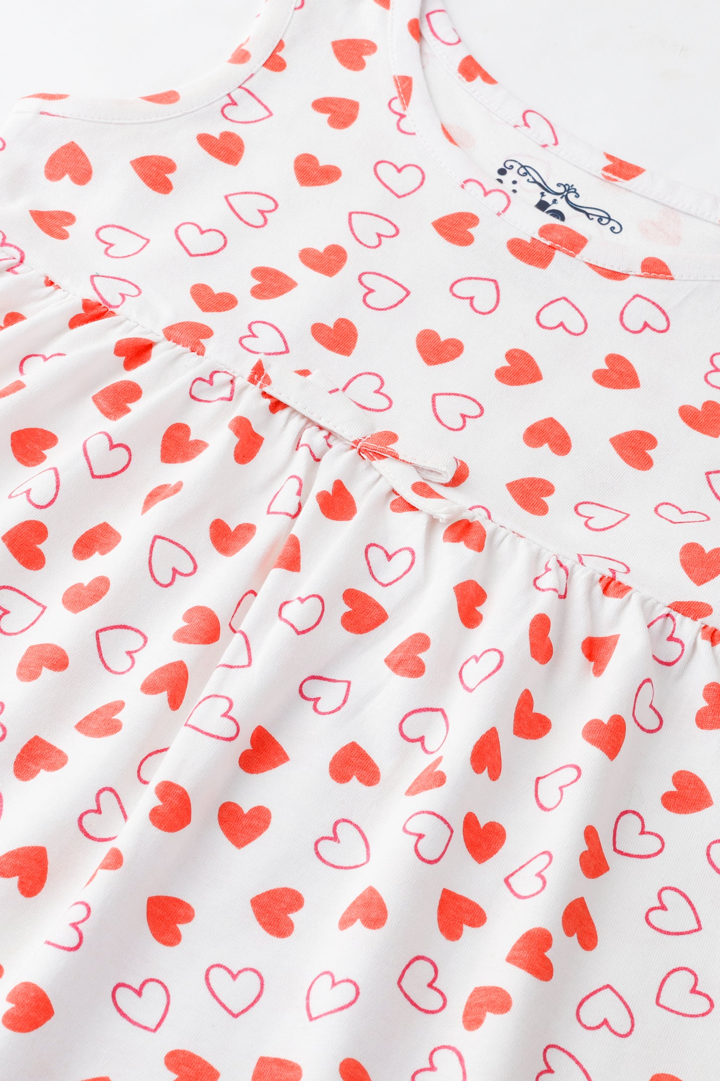 فستان جيرسي منقوش بقلوب