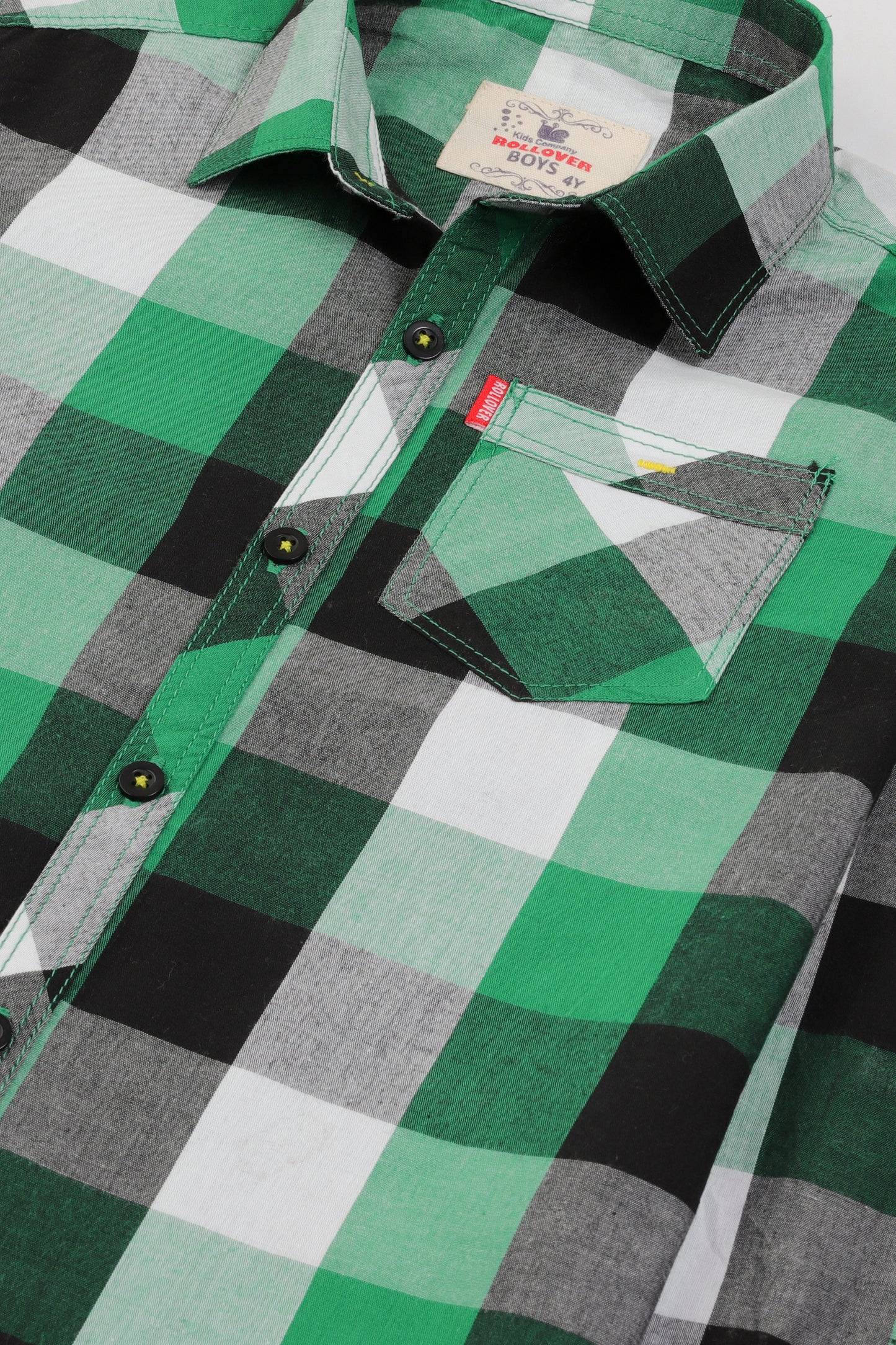 قميص كاروهات أخضر كاجوال