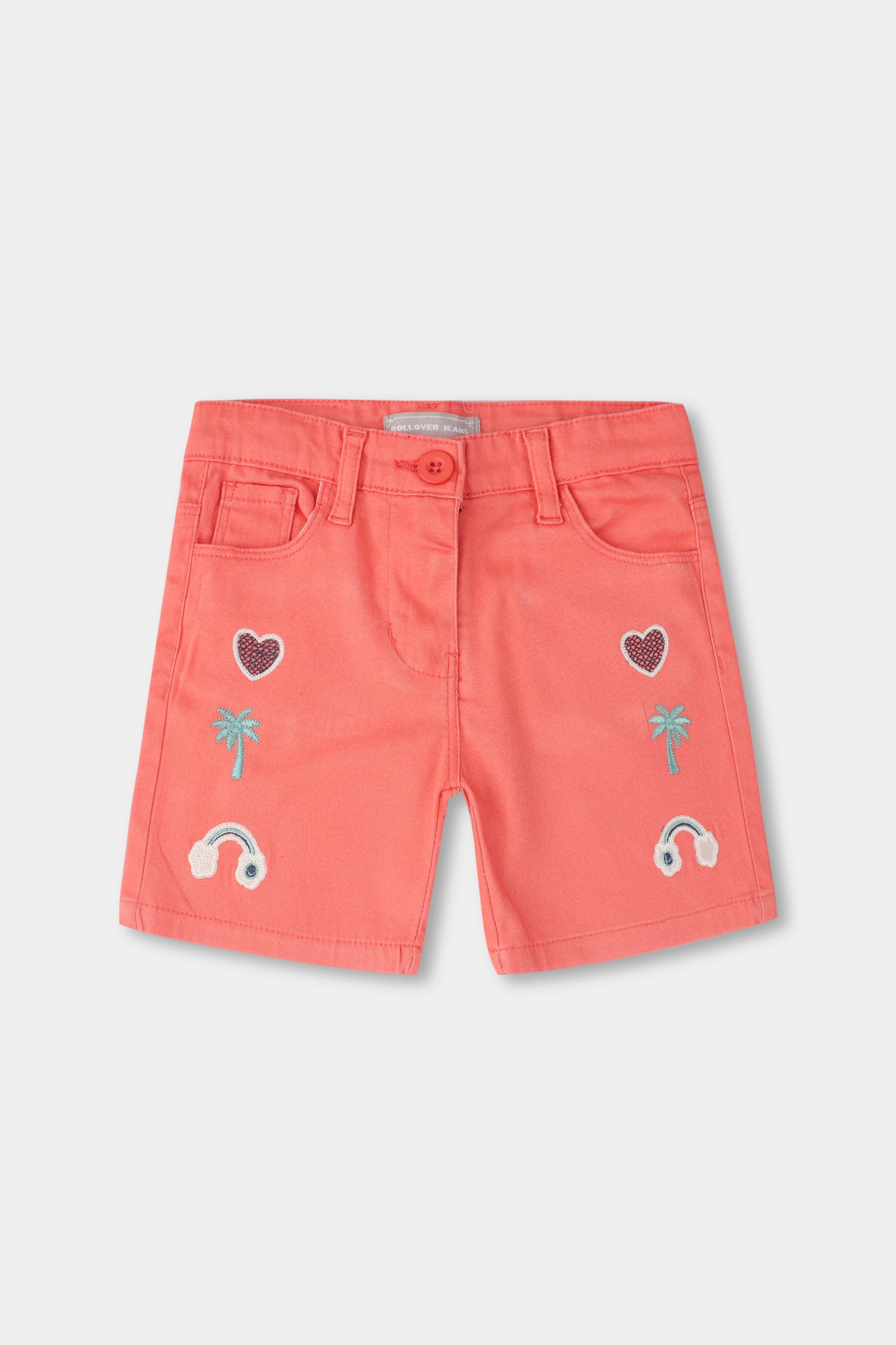 شورت من نسيج التويل مطرز بالمرجان