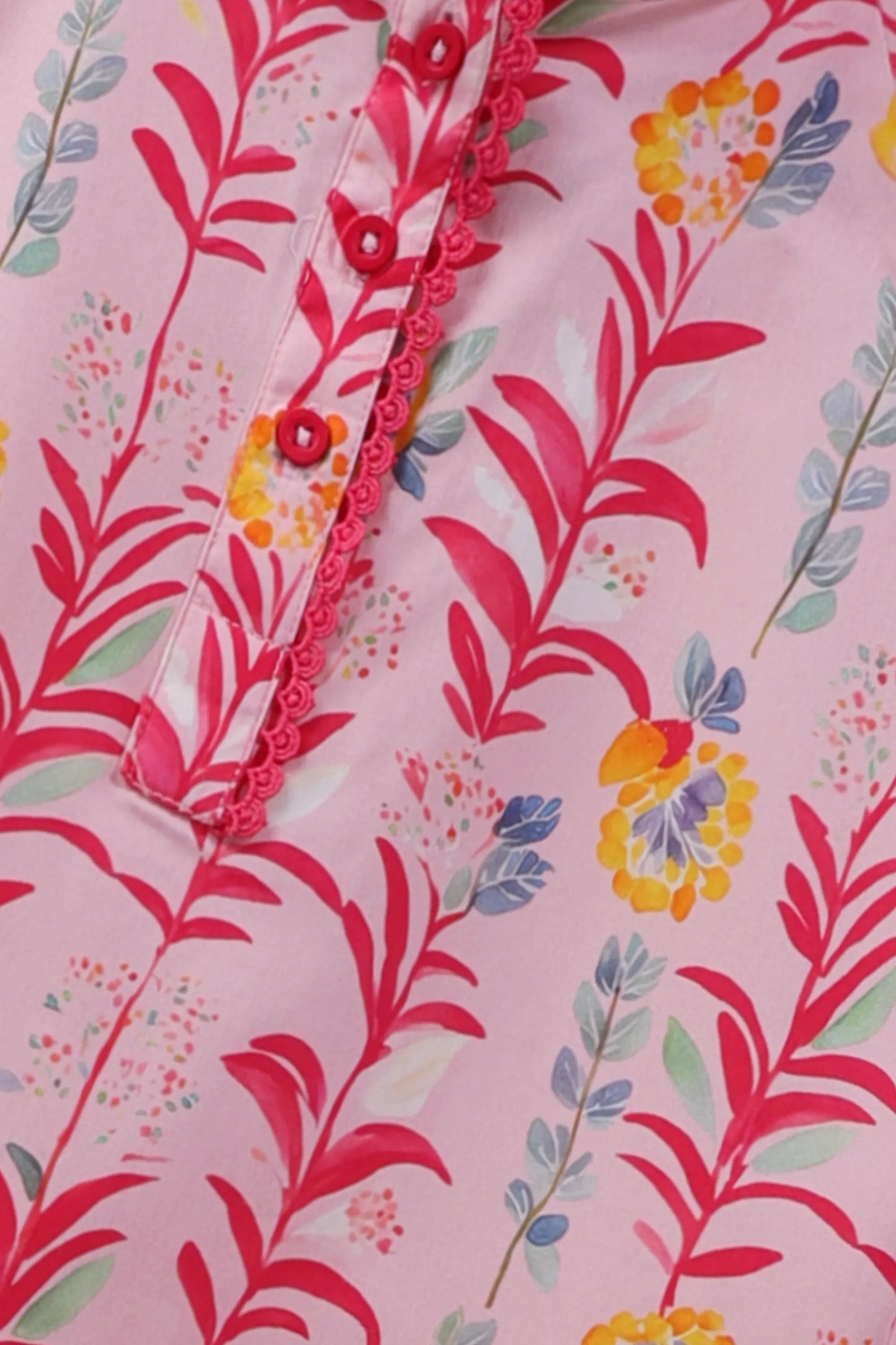 طقم كورتة قطن بتصميم "حديقة الزهور" - قطعتان