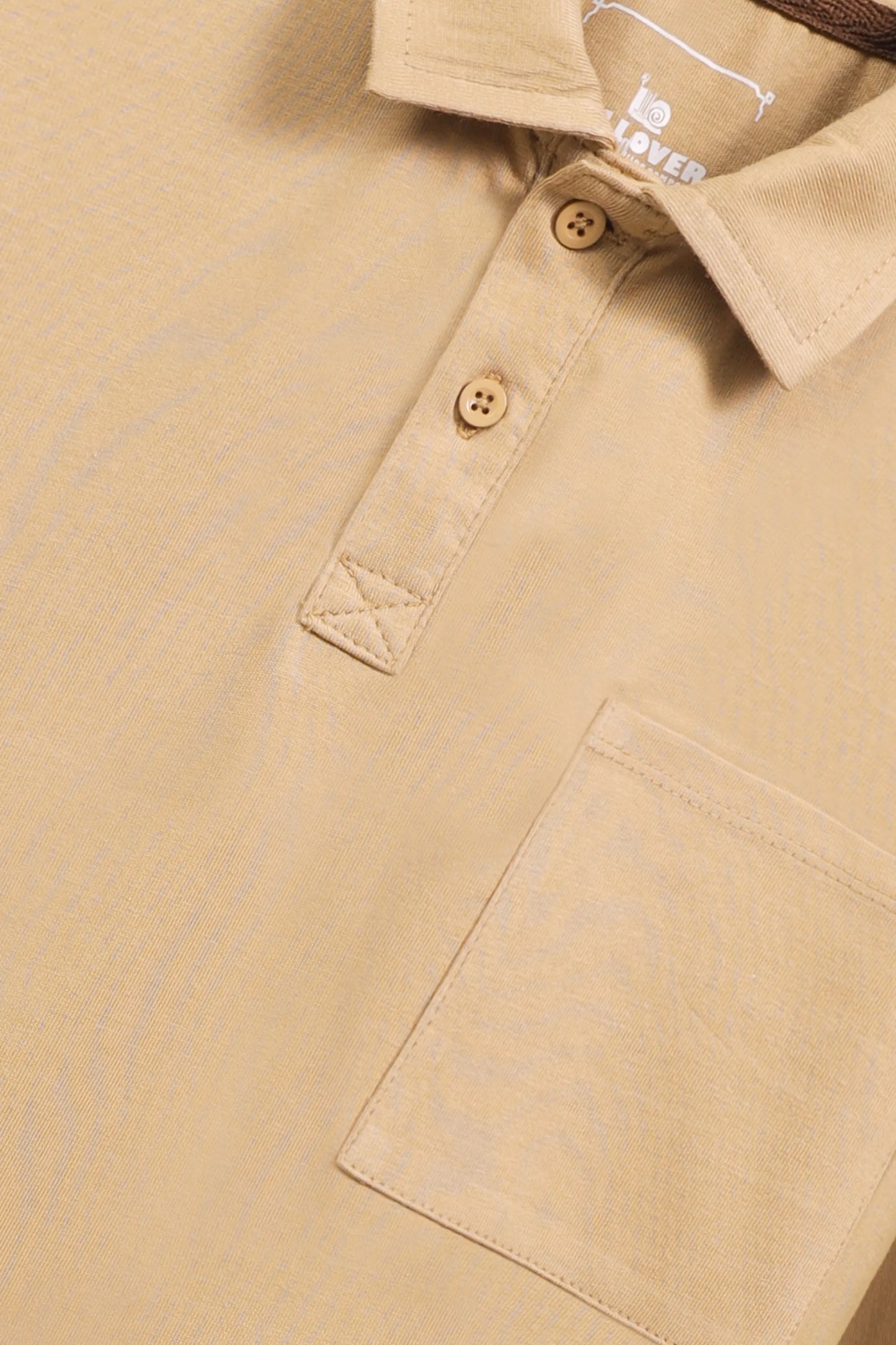 Boys Solid Beige Jersey Co-ord Set