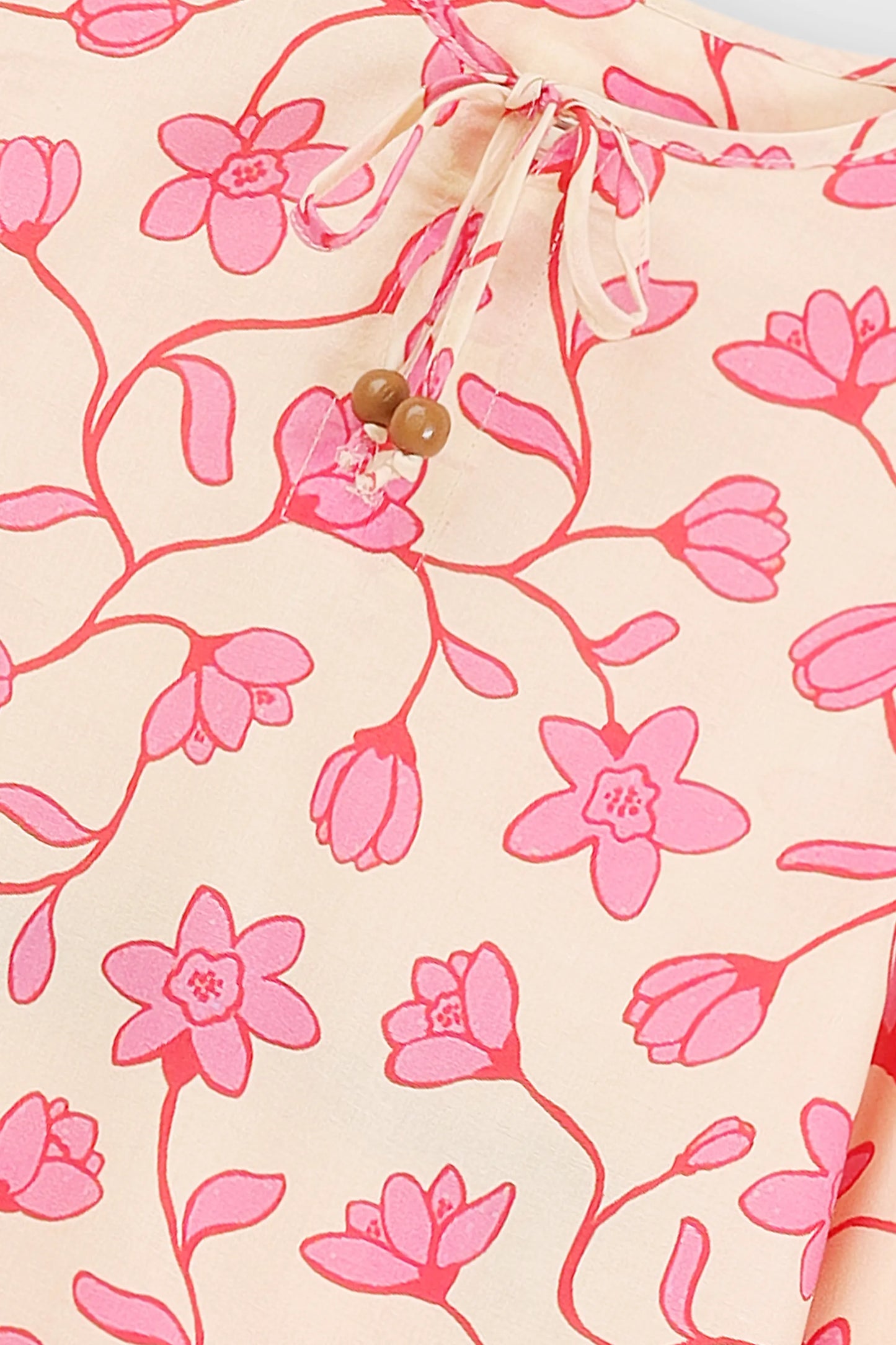 Beige Printed Cotton Co-ord Set