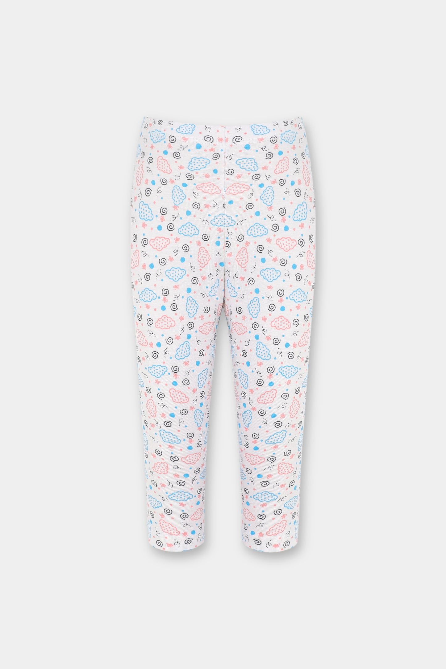 White Cloudy Jersey Leggings