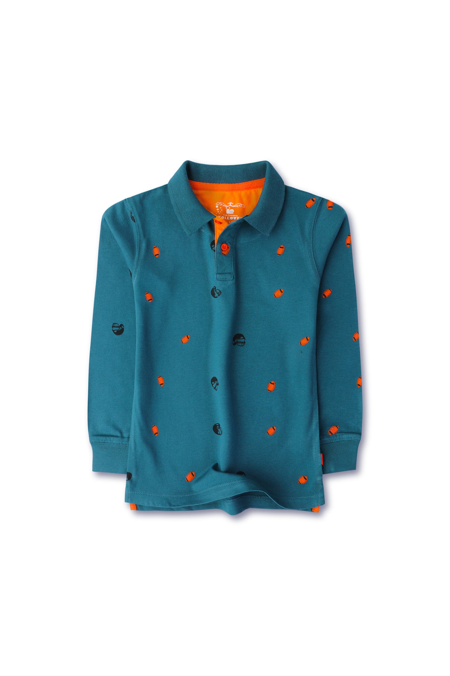 قميص بولو رياضي بلون أزرق مخضر