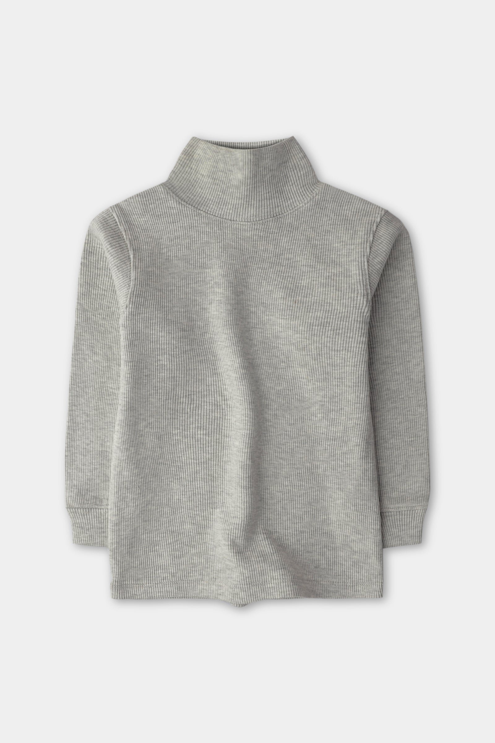 رقبة عالية مضلعة أولادي ليكرا رمادي فاتح