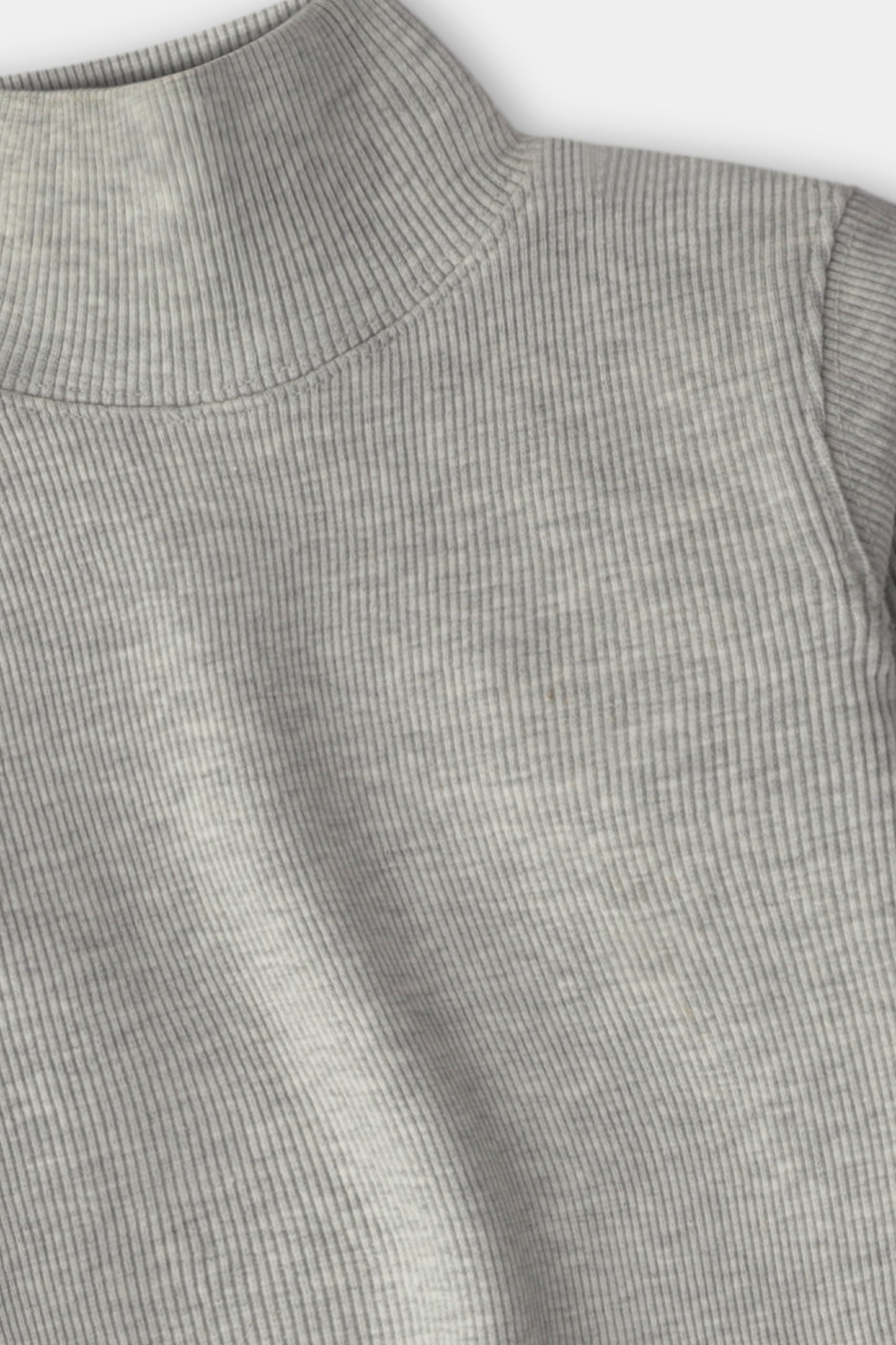 Boys Lycra Rib Light Grey Highneck