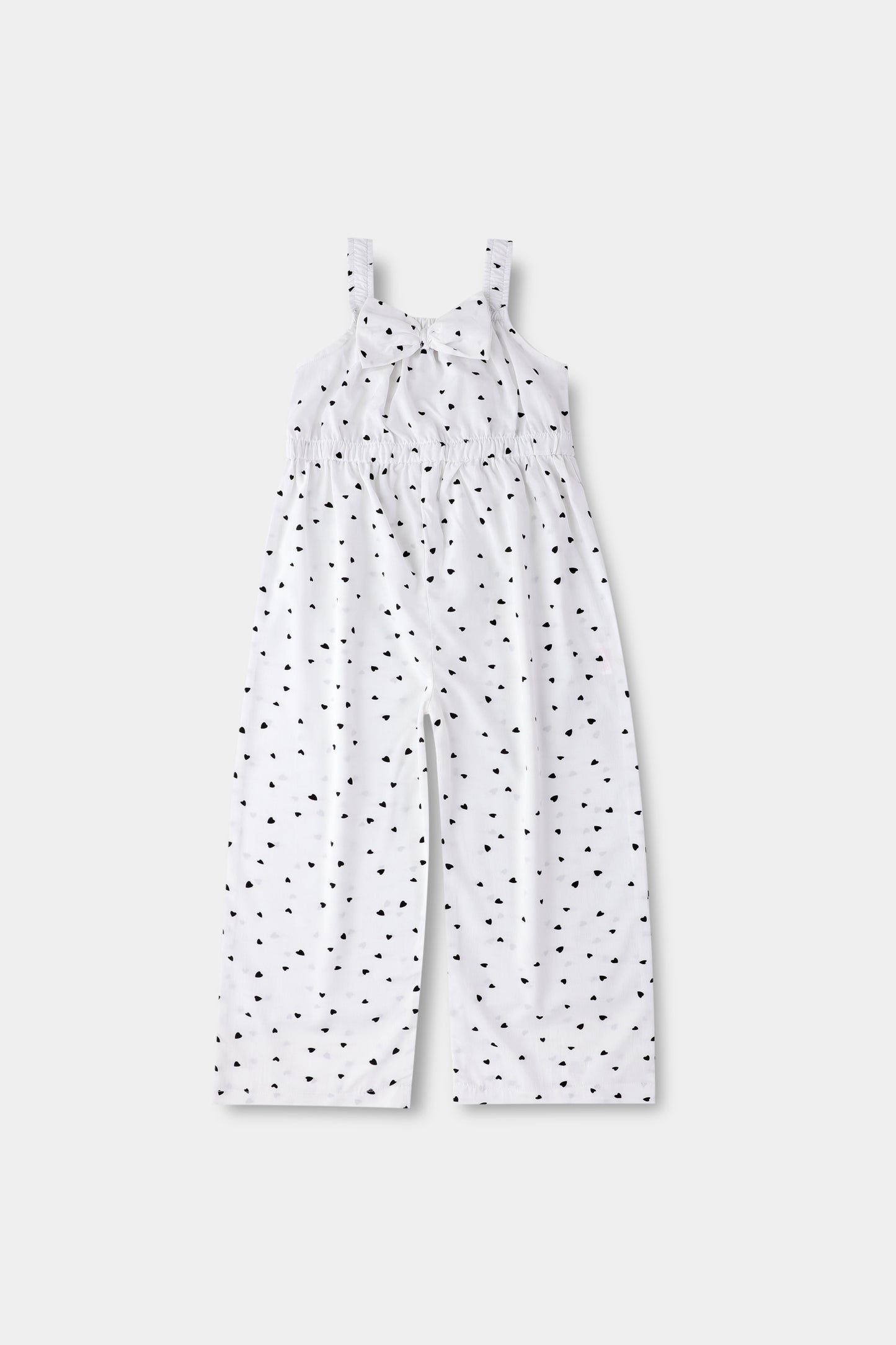 White Heart Printed Silk Jumpsuit