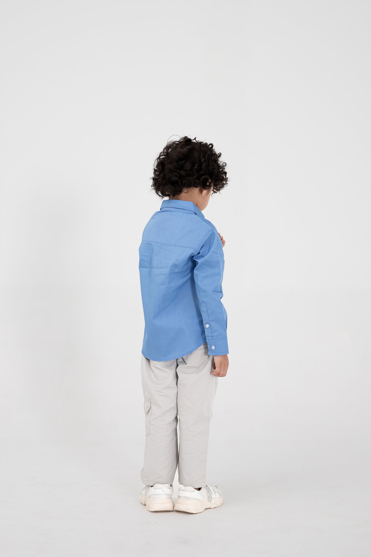 قميص كاجوال ولادي أزرق مرساة