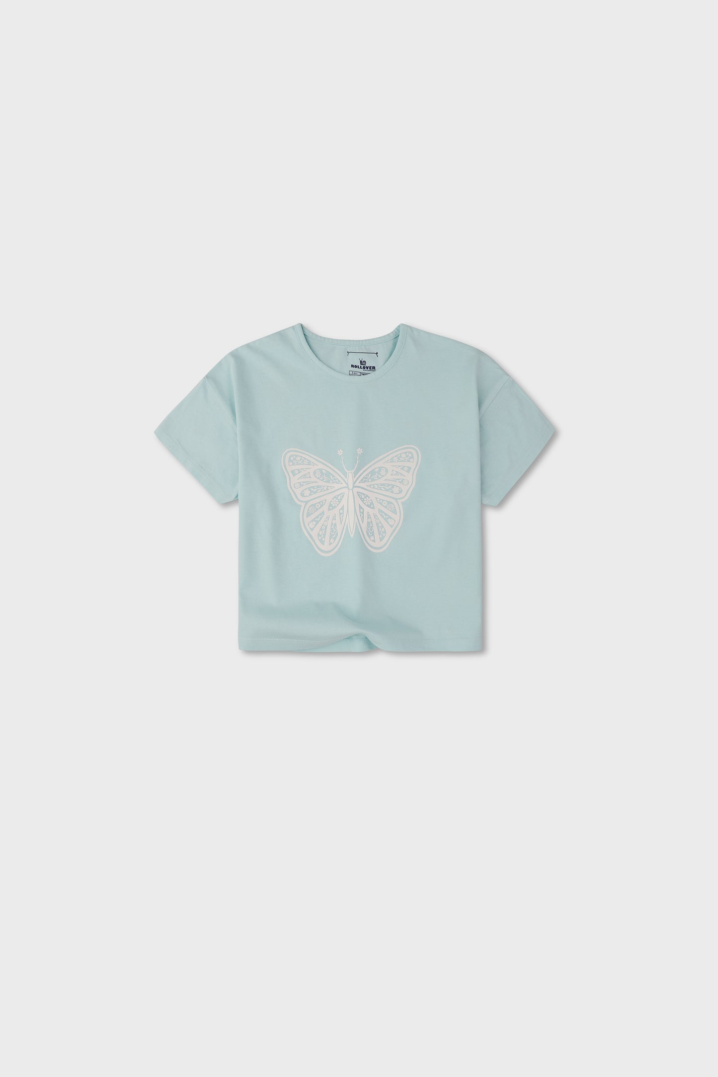 تي شيرت مريح بطبعة فراشة بلون النعناع