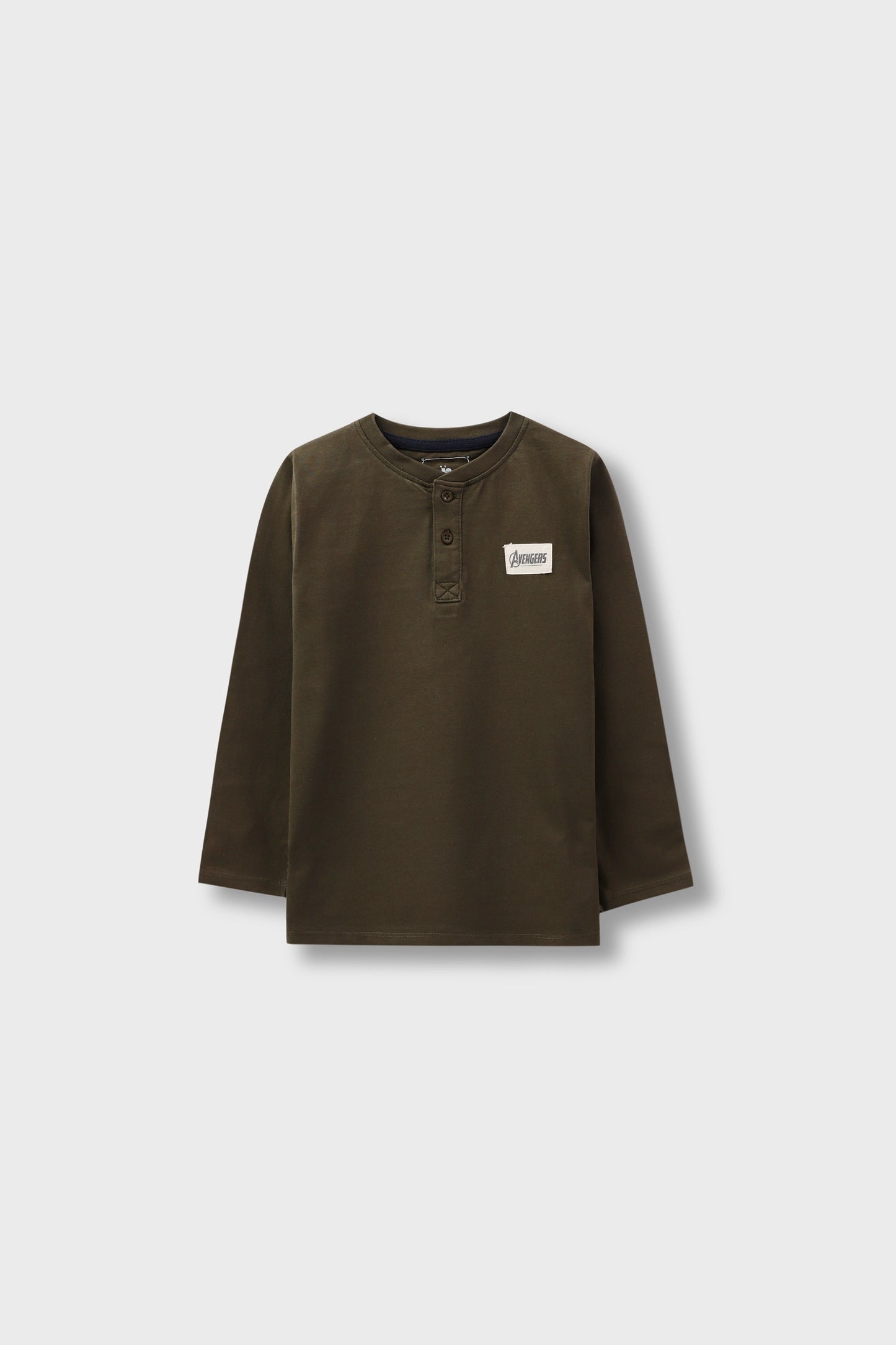 Olive Avengers Henley Tee