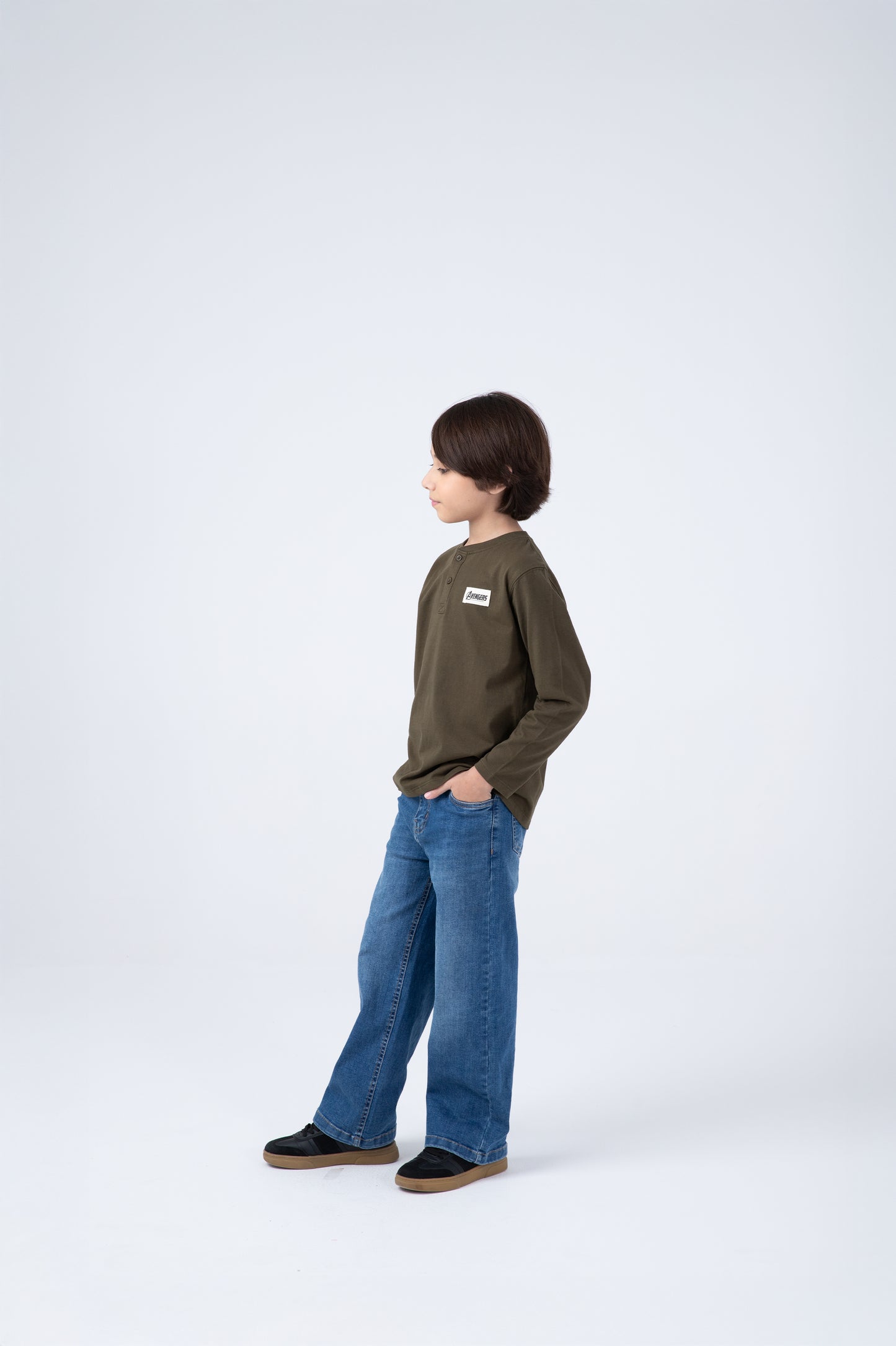 Olive Avengers Henley Tee