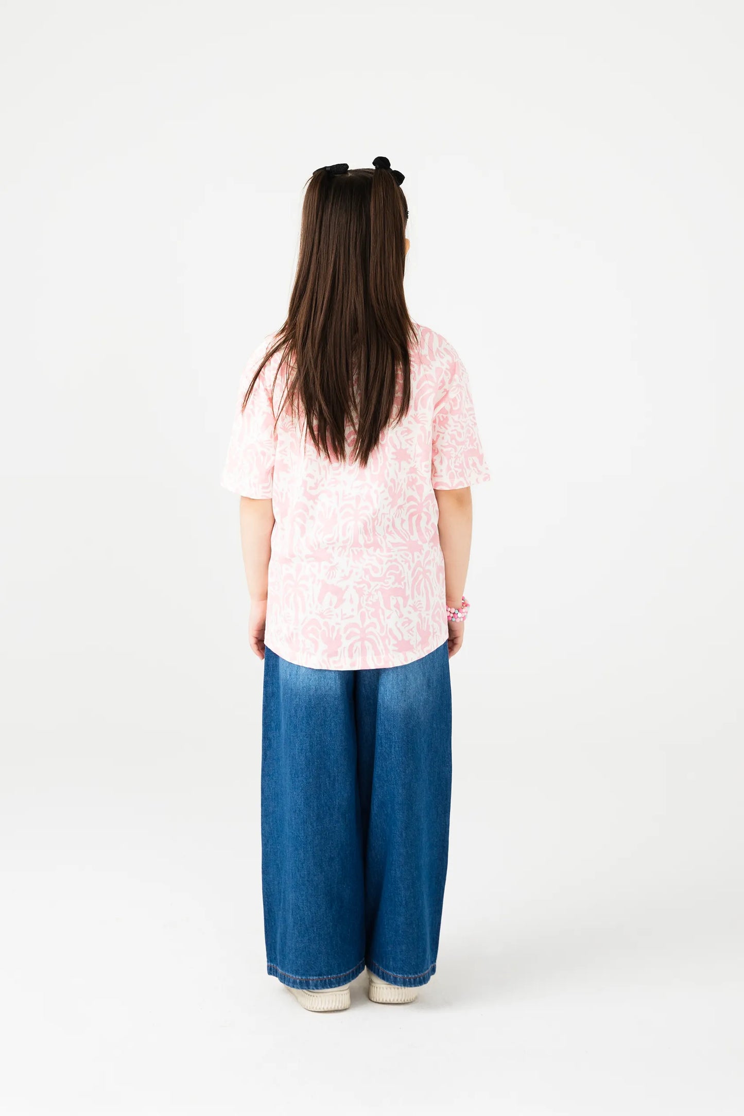 Girls Pink Printed Relaxed Tee