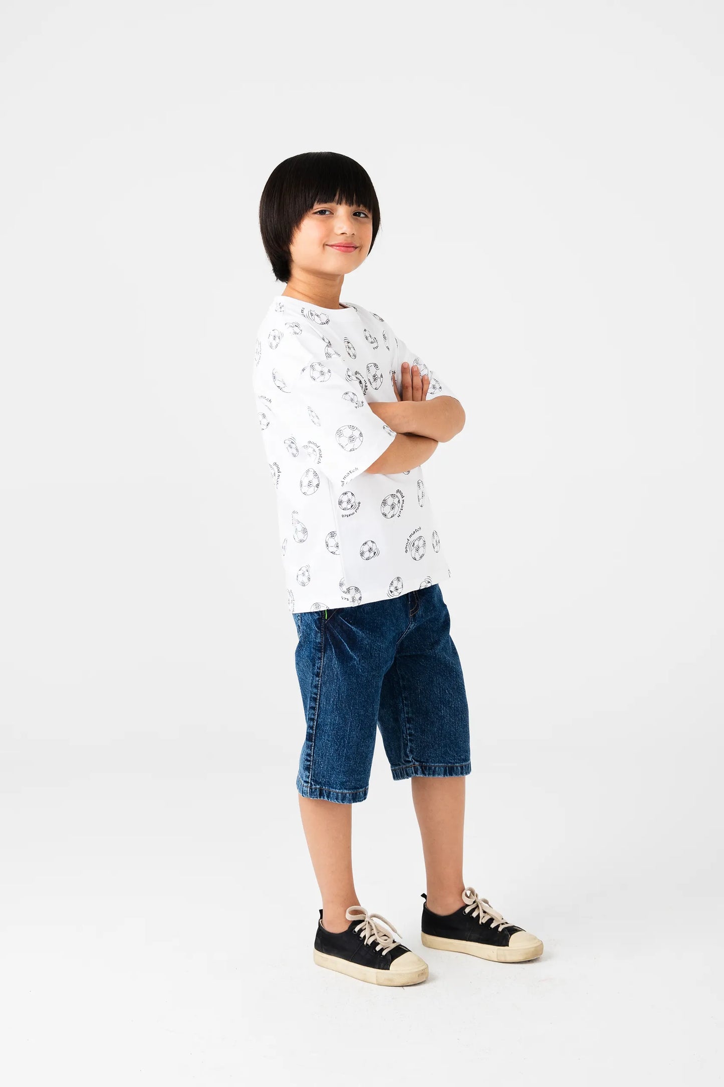 Boys Football Match Oversized Tee
