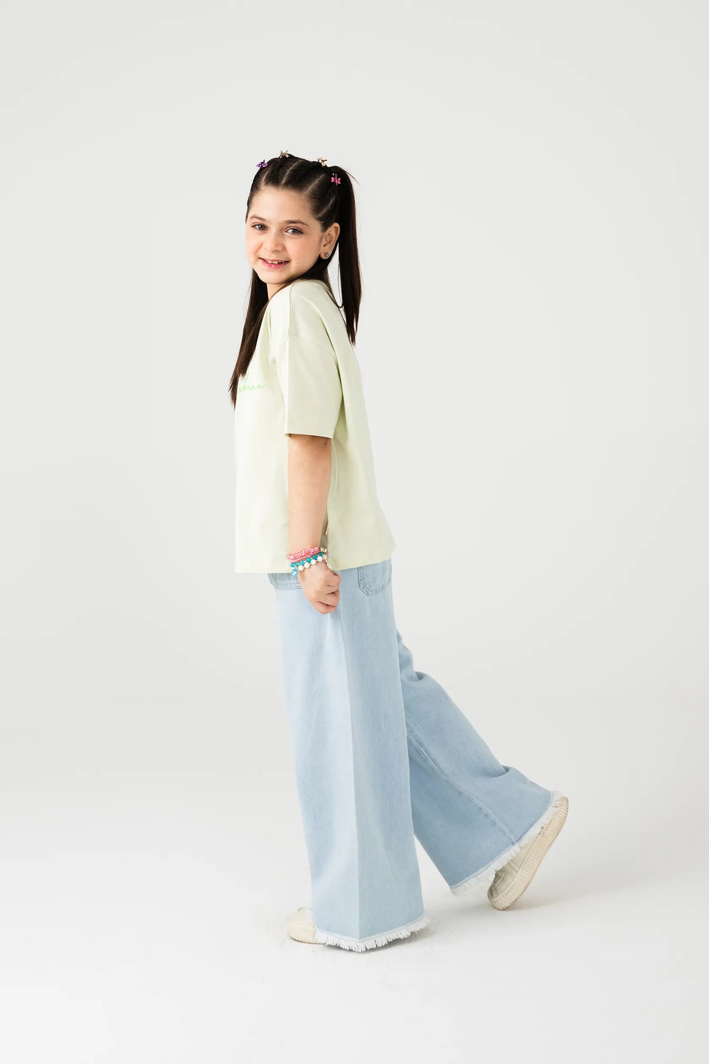 Girls Slogan Printed Relaxed Tee