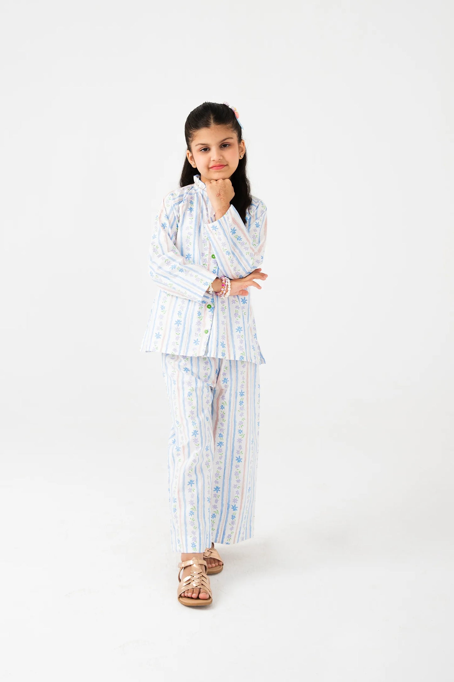 White Printed Cotton Co-ord Set