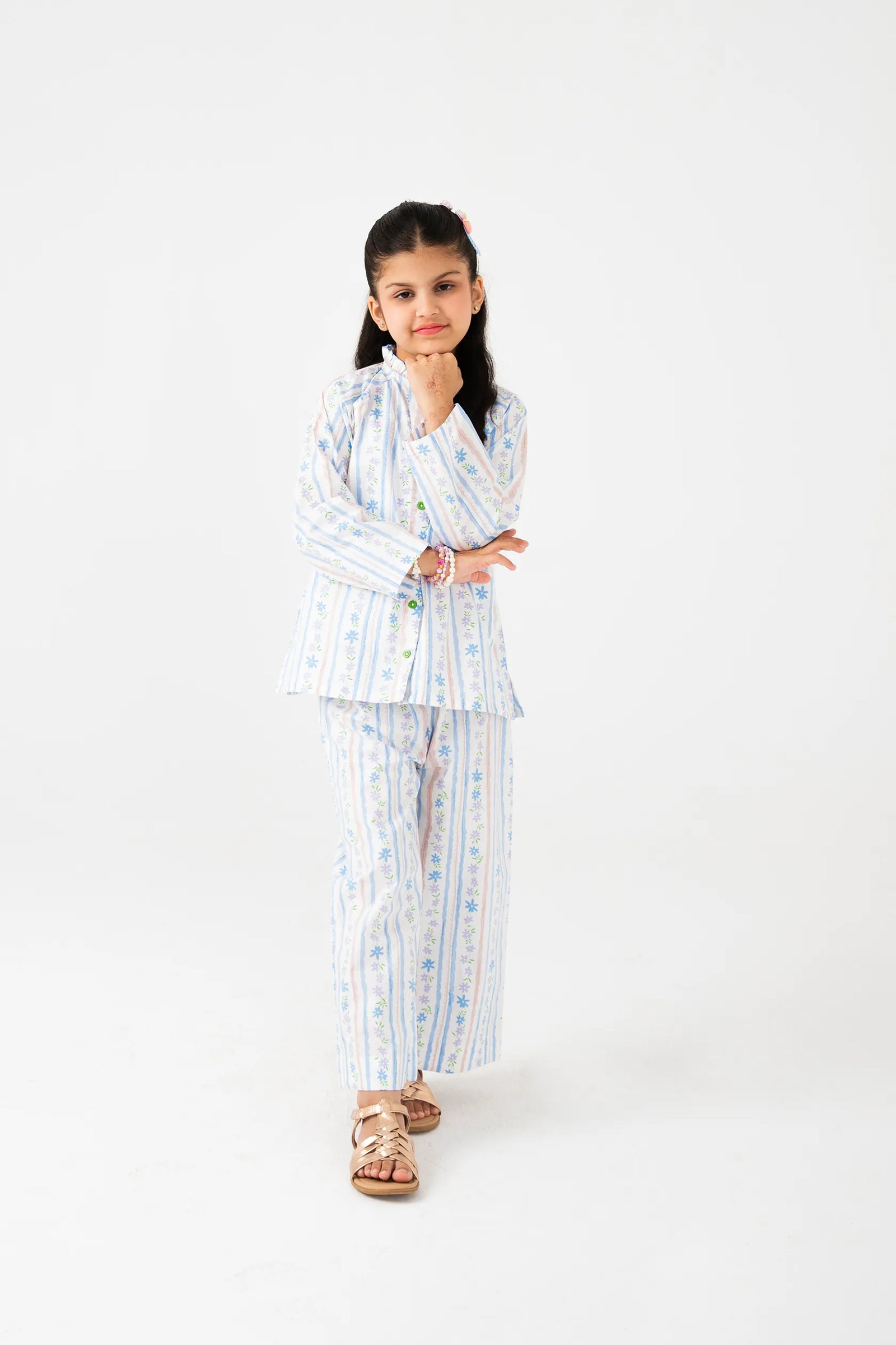 White Printed Cotton Co-ord Set