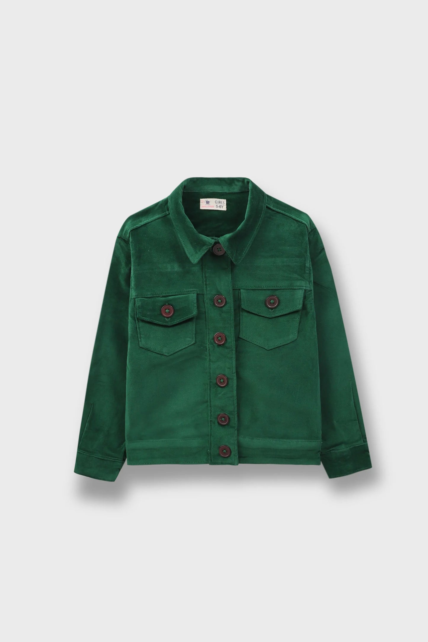 Girls Green Corduroy Jacket