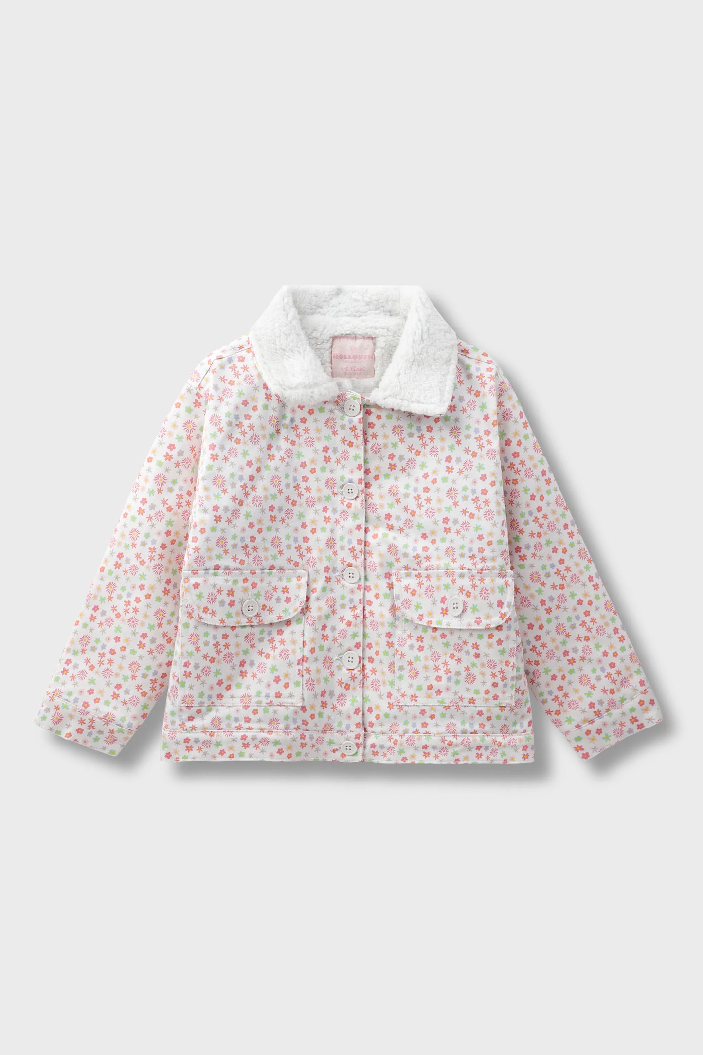 جاكيت تويل بنقشة زهور وبرية