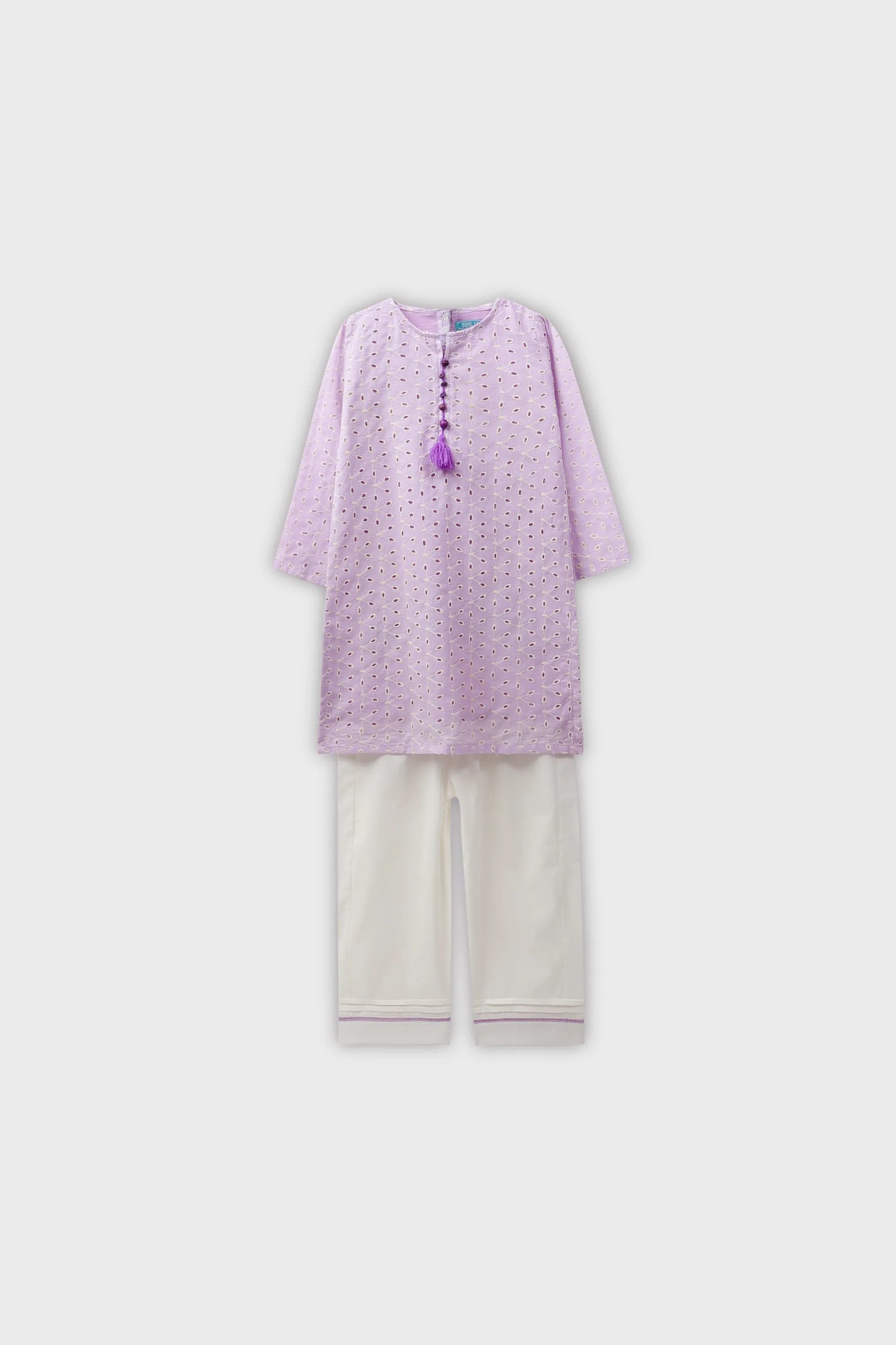 Girls Lilac Chikankari Kurta Shalwar