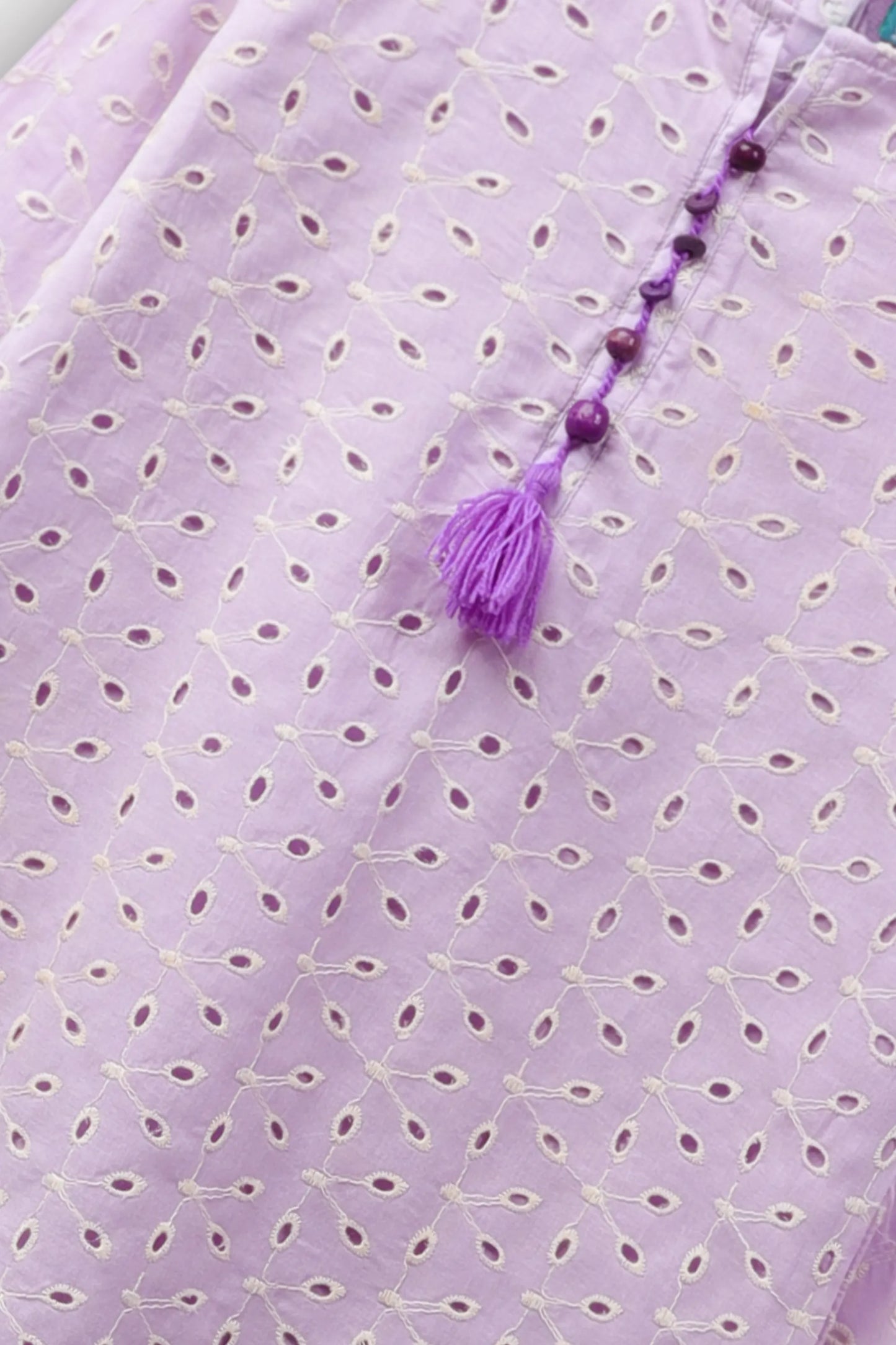 Girls Lilac Chikankari Kurta Shalwar