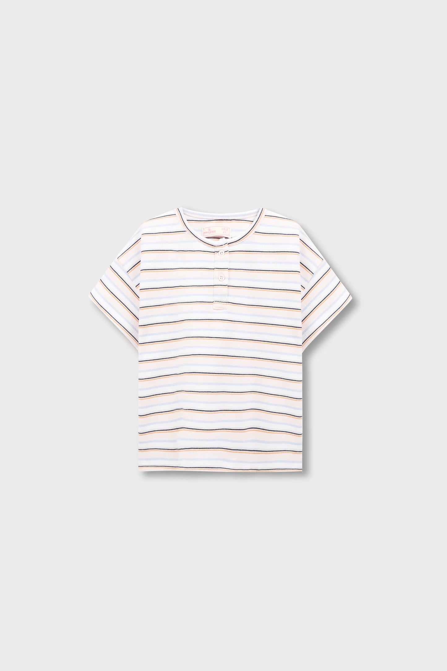 Girls Lycra Striped Henley Tee