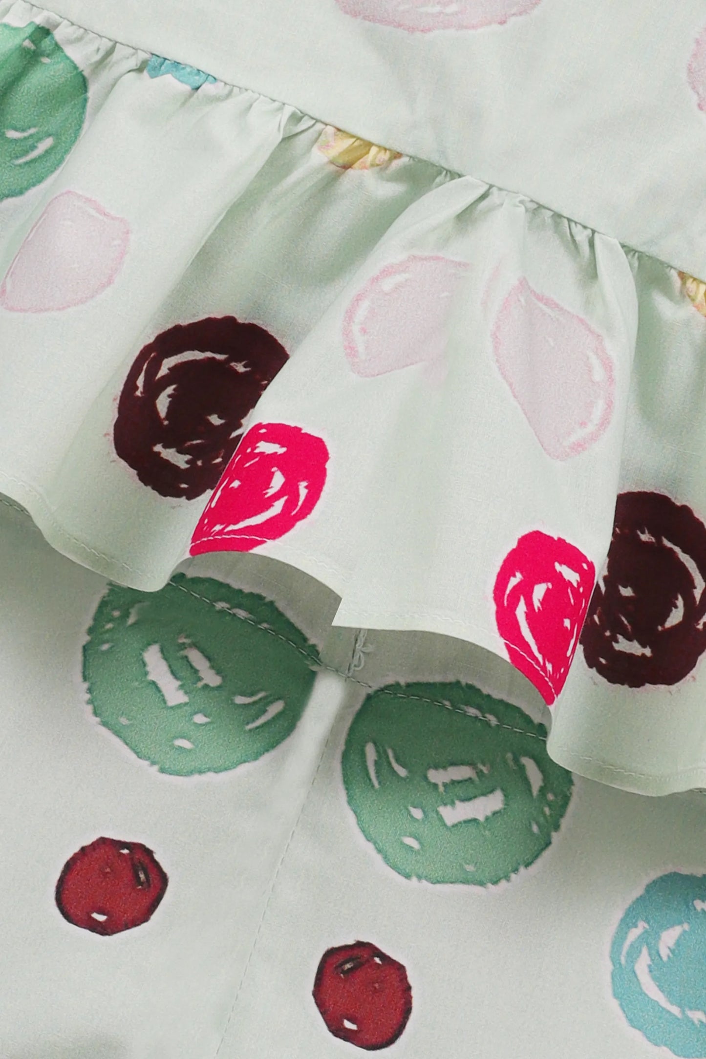 طقم فستان بطبعة تجريدية خضراء