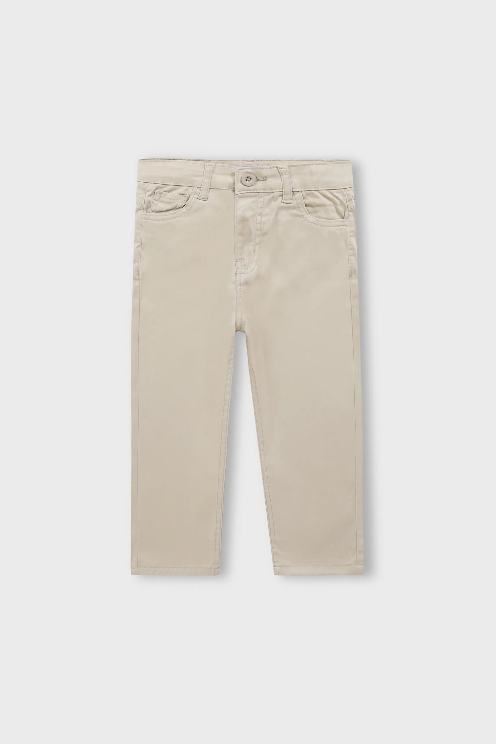 بنطلون تويل للأولاد بقصة مستقيمة بلون الرمل