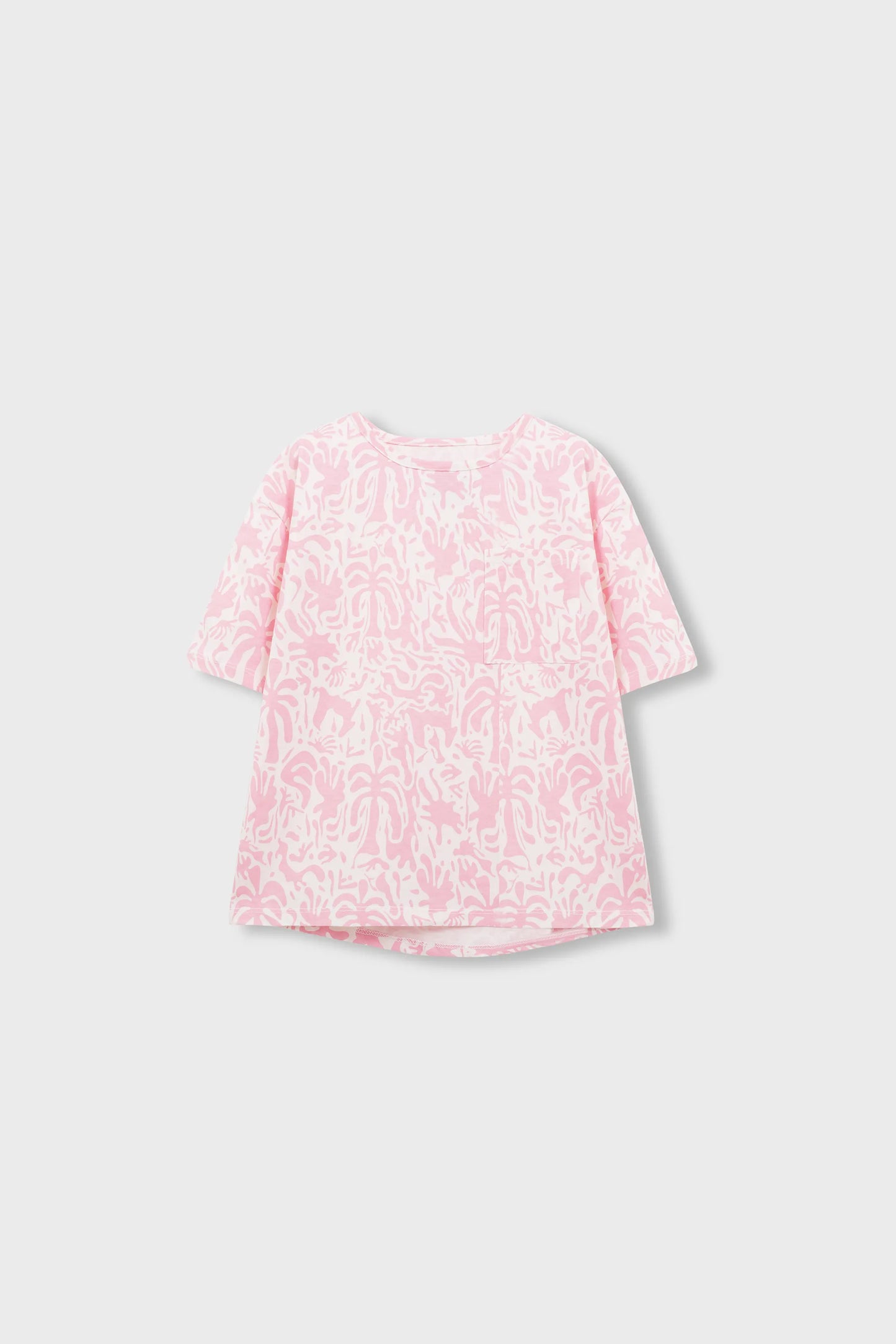 Girls Pink Printed Relaxed Tee