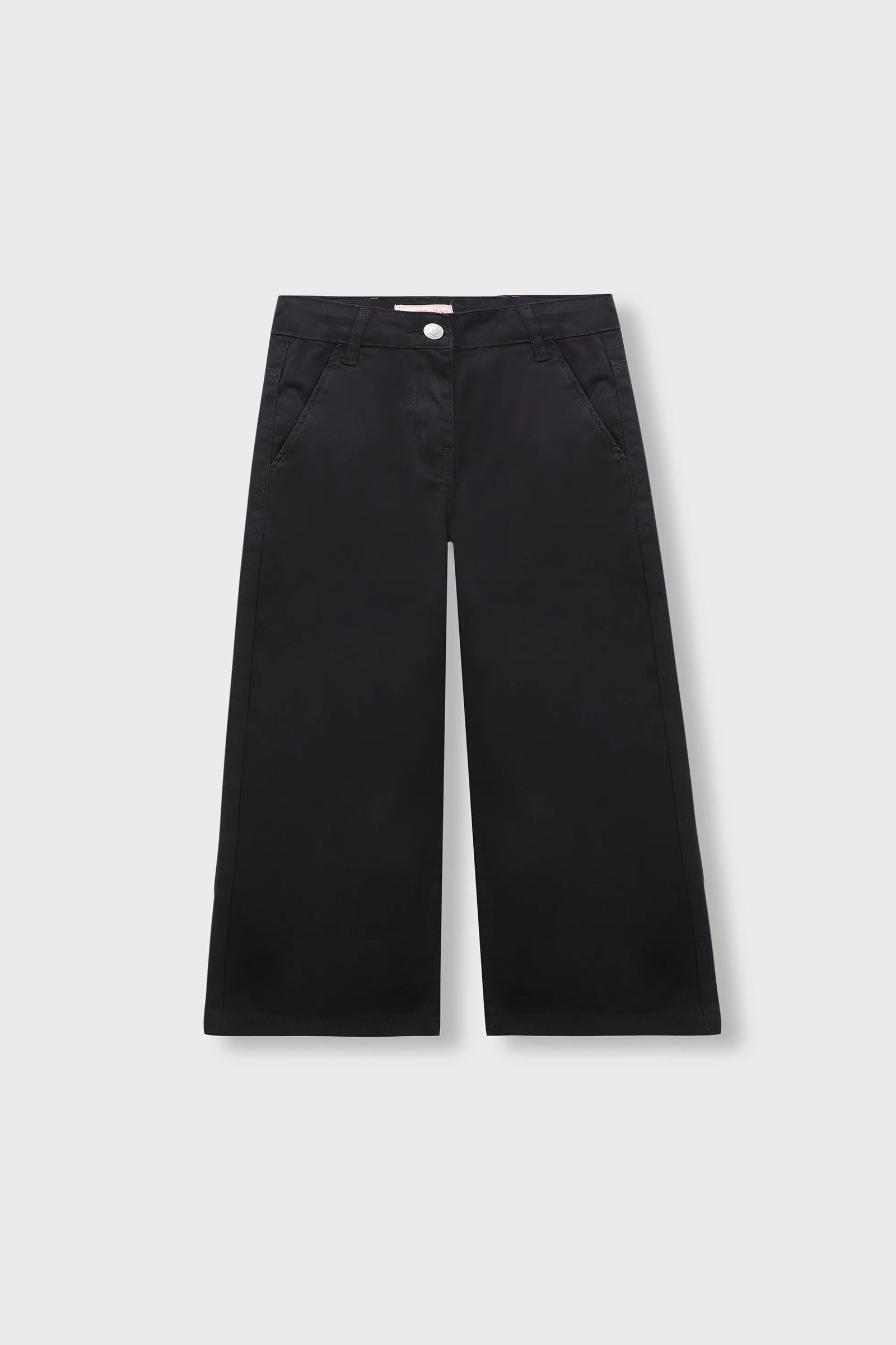 بنطلون بناتي من التويل الأسود الأنيق بقصة أرجل واسعة