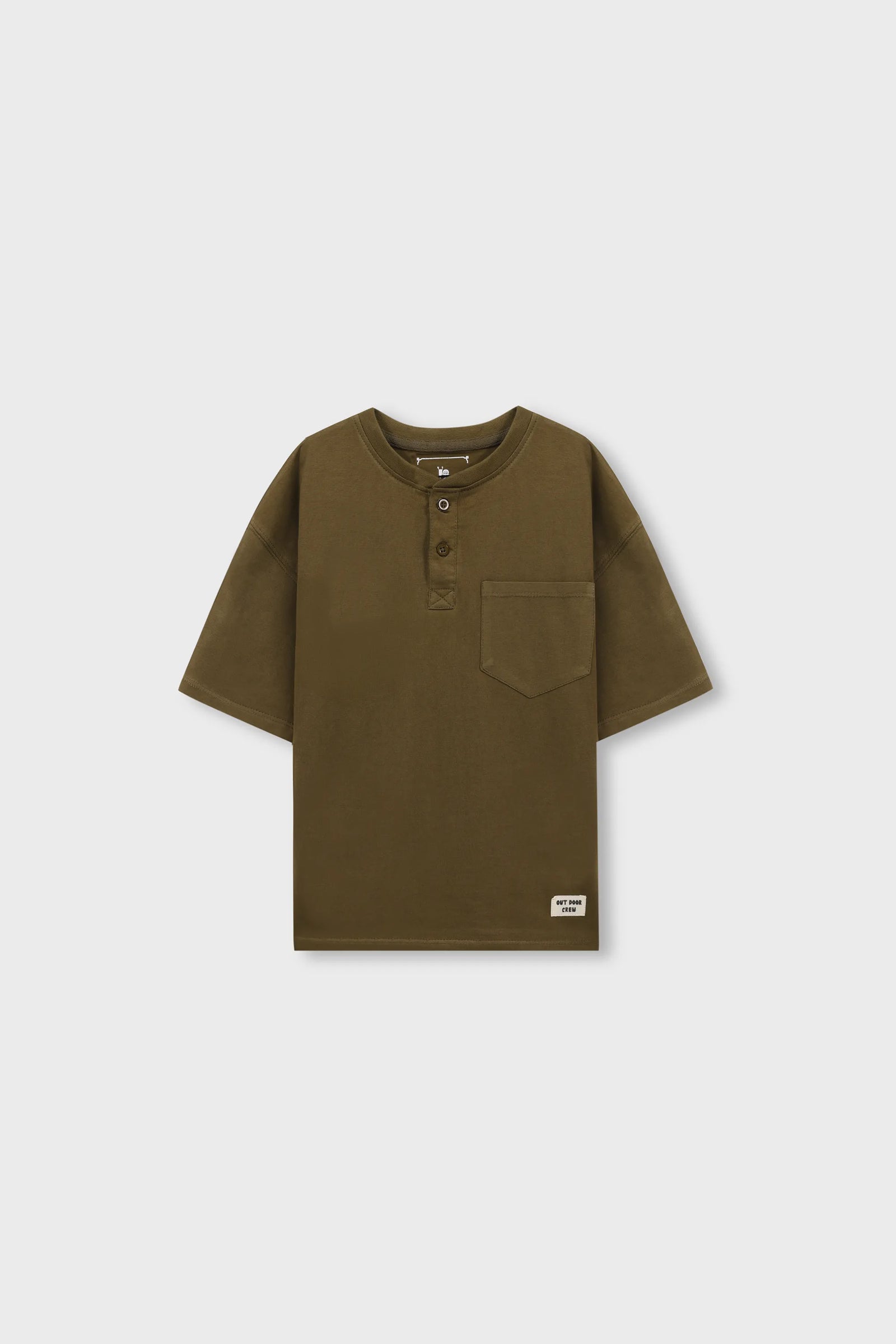 Boys Comfy Olive Henley Tee