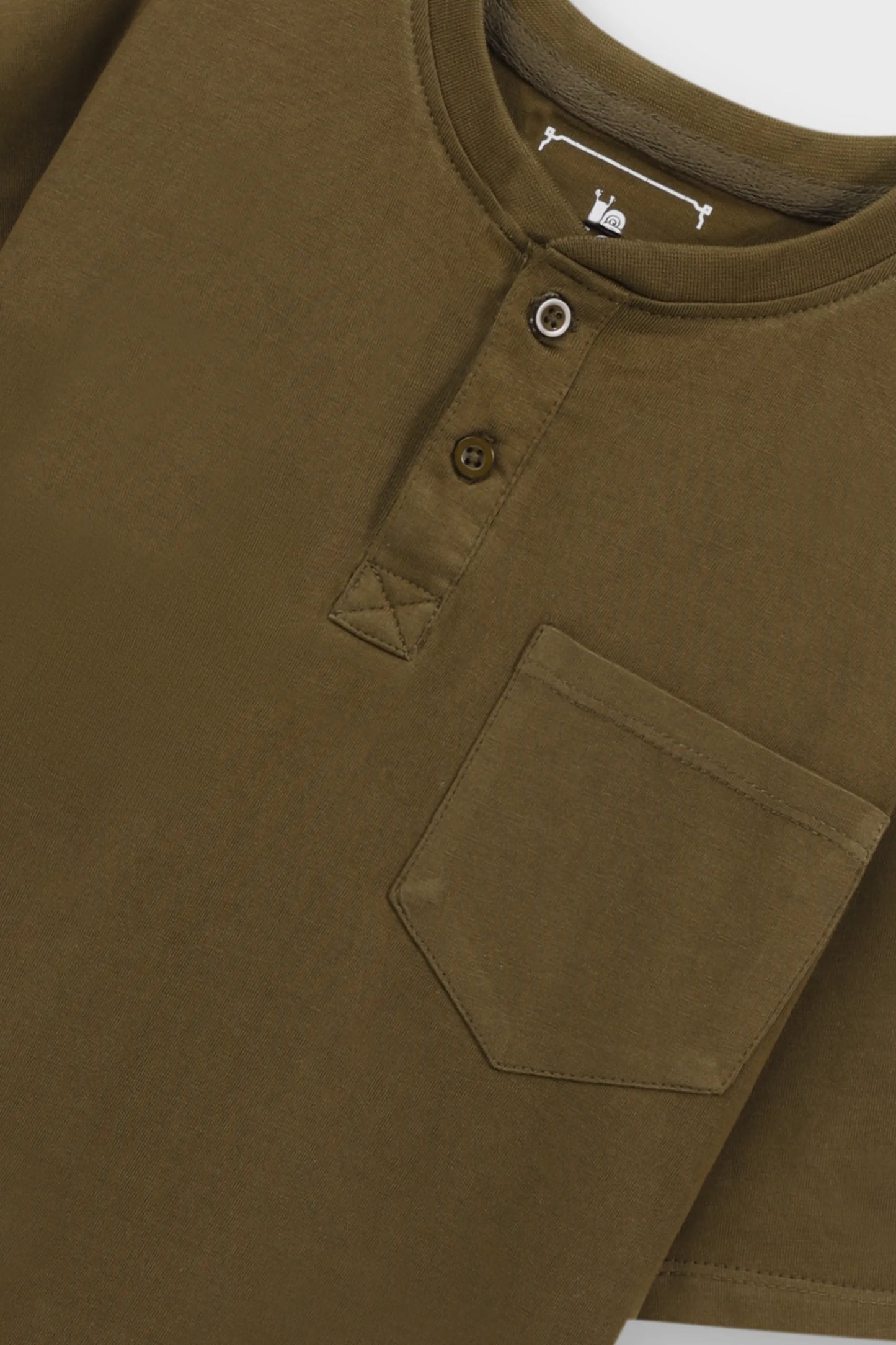 Boys Comfy Olive Henley Tee