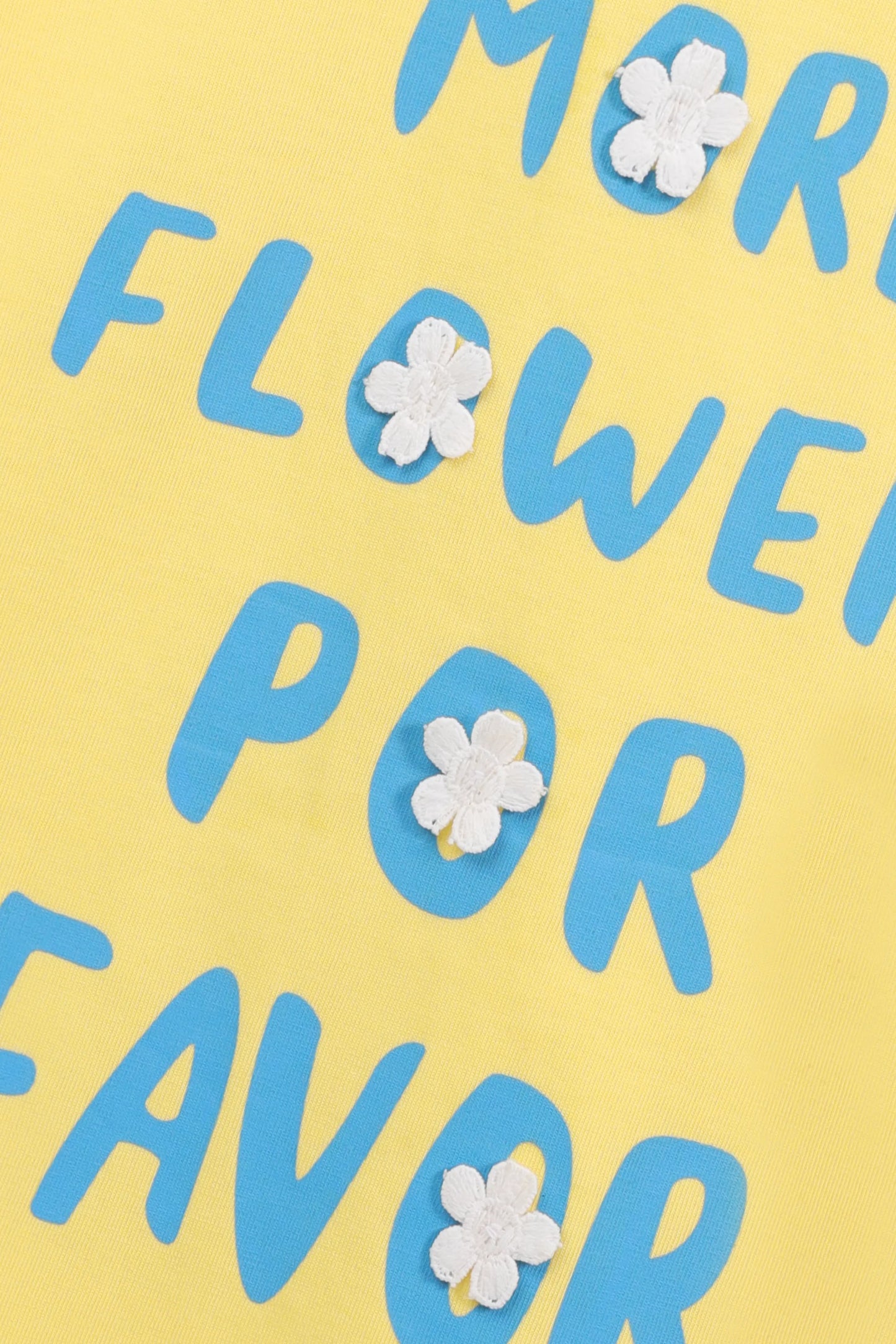 تيشيرت بناتي قصير مزين بنقشة الزهور