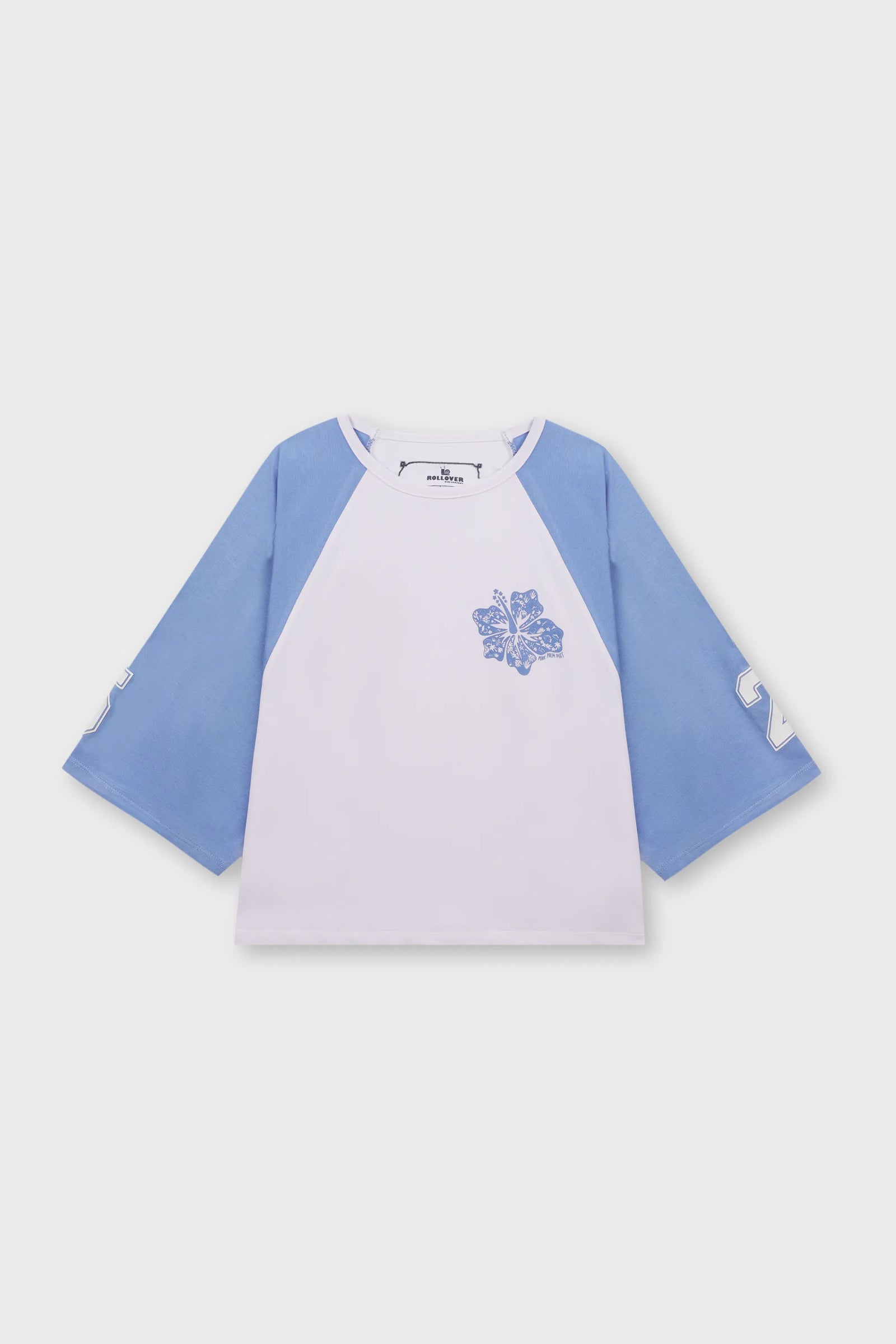 Girls White Raglan Crop Tee