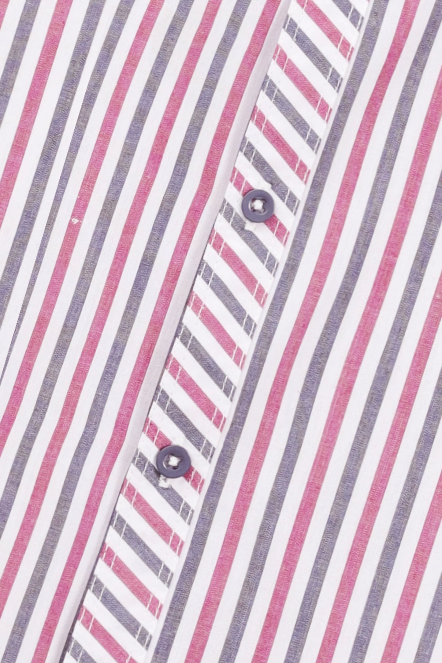 قميص قطني مخطط بأزرار وياقة