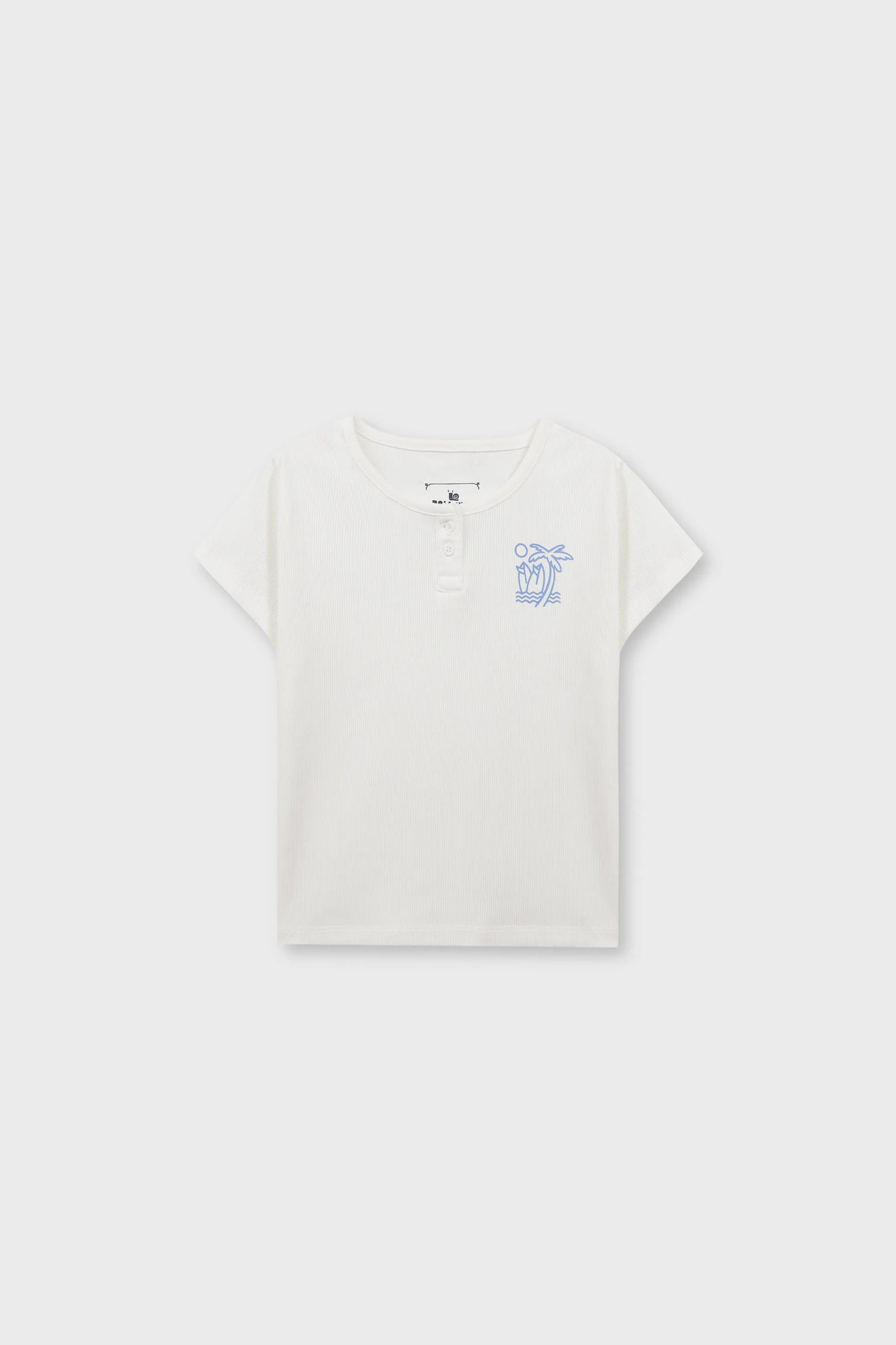 تي شيرت مريح مخطط باللون الأبيض للفتيات